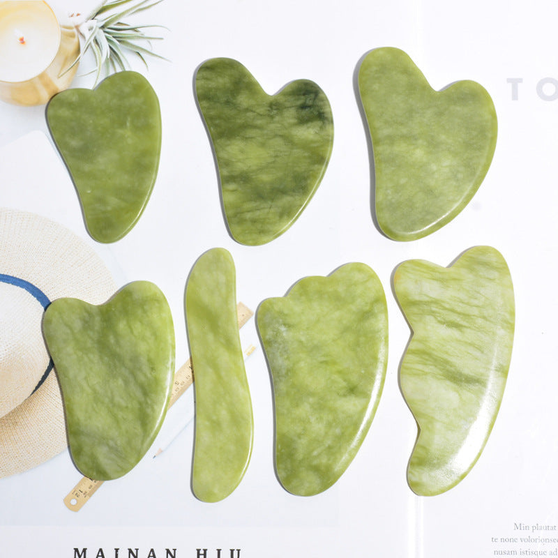 Pink and Green Phoenix Jade Gua Sha Massage Board Face Care