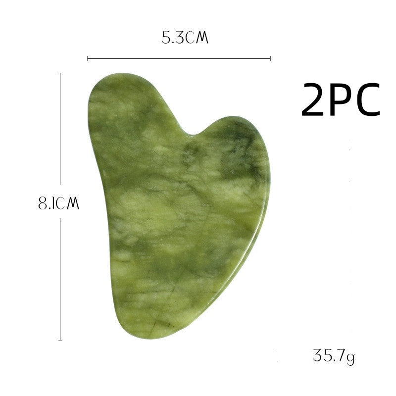 Pink and Green Phoenix Jade Gua Sha Massage Board Face Care