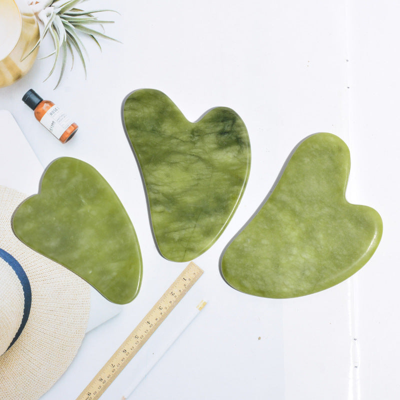 Pink and Green Phoenix Jade Gua Sha Massage Board Face Care